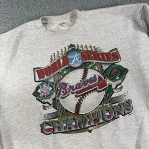 Maglione vintage Atlanta Braves uomo XL baseball campioni del mondo anni 90 USA - Foto 1 di 16
