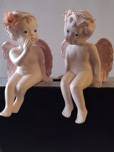 Vintage ceramic handmade Angel's x2 - Picture 1 of 2