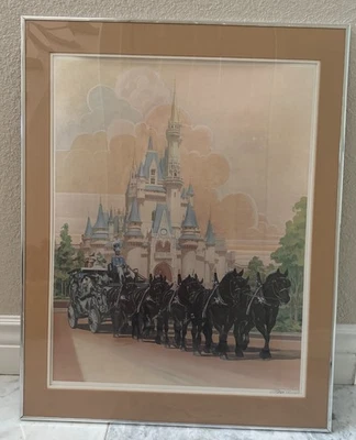 Signed Disney Charles Boyer Lithograph "Our Team" Cinderella Castle 1145/1800 - Image 1 of 3