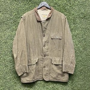 Vintage Camel Collection Chore Coat Mens XL Leather Collar Button Lifestyle 90s - Picture 1 of 10