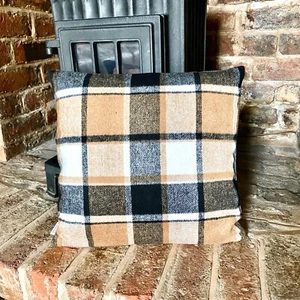 460. Copricuscino in tweed a quadri MARRONE.Varie misure - Foto 1 di 2