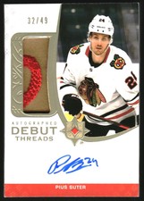 2020-21 Ultimate Collection Debut Threads #ADTPS Pius Suter Autograph Patch /49