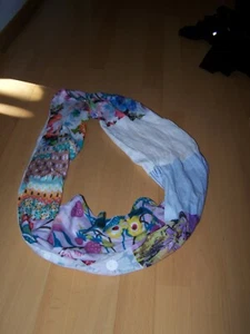Sommerschal Damen LOOPSCHAL bunt 136 cm lang Unikat - Bild 1 von 2