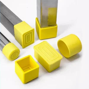 Yellow Soft Caps End PVC Covers Furniture Table Feet Floor Protectors 15mm-50mm - Picture 1 of 30