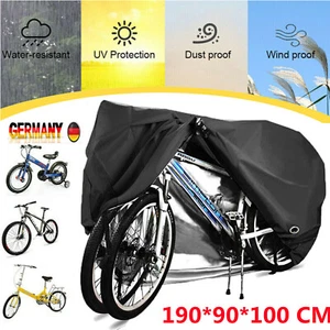 Fahrrad Rollerabdeckung Schutz Abdeckplane Fahrradgarage für 2 Fahrräder Schwarz - Bild 1 von 14