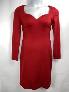 Banana Republic || L’ Wren Scott Dress Red Sheath Sweetheart Stretch 6 - Picture 1 of 13