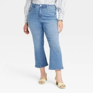 Ava & Viv Women's Plus Size High-Rise Demi-Boots Ankle Jeans-Size 22W Blue - Picture 1 of 3