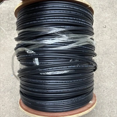 1000ft RG59 Siamese Coax Cable 20AWG+18/2 CCTV Security Camera Bulk Wire Black - Image 1 of 2