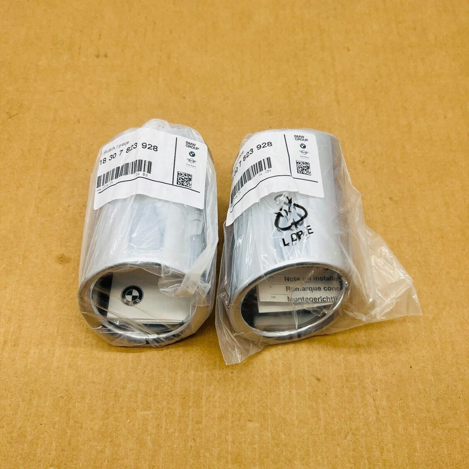 OEM For 11-16 BMW 528i Exhaust Tail Pipe Tip Set 2Pcs Chrome 18307823928 - Image 1 of 4