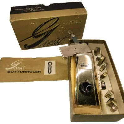 Greist Automatic Buttonhole Stitch Attachment Set Vintage w/box - Image 1 of 4
