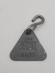 Vintage 1944 Detroit Dog Tag License Tax Registration - Picture 1 of 5