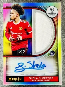 2021-22 Topps Merlin Chrome UEFA MB-SS Shola Shoretire RC Match Ball Auto - Picture 1 of 2