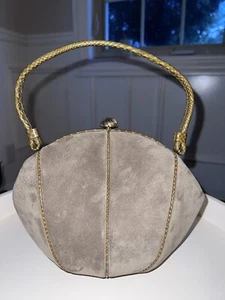 Seltene zeitlose raffinierte Coblentz braune Wildleder Vintage Handtasche - Bild 1 von 12
