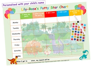 Tabla de recompensas de entrenamiento para ir al baño - Niños niños niñas pegatina estrella - DINOSAURIO GRN - Imagen 1 de 4