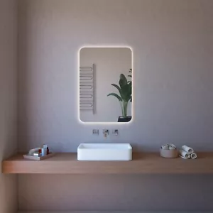 Specchio rettangolare da bagno LED, retroilluminato filo lucido - Foto 1 di 3