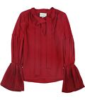 Alexis Womens Silk Tie Neck Pullover Blouse