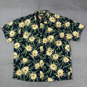 Cooke Street Hawaiian Shirt Men XL Blue Floral Tropical Beach Surf Cotton Button - Picture 1 of 24