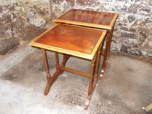 Vintage Mid Century Teak 2er Set Tische Katzenmotiv - Bild 1 von 7