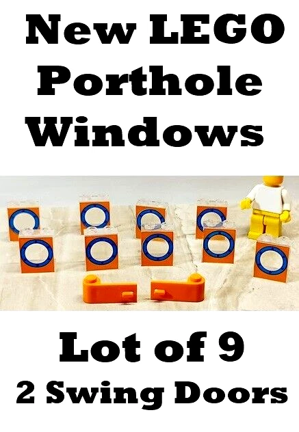 New LEGO Porthole Windows Bikini Bottom Submarine Lot of 9 2 Orange Swing Doors - Image 1 of 1