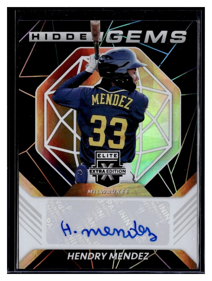 2021 Panini Elite Extra Edition Hidden Gems Hendry Mendez Auto hg-hm! - Image 1 of 2