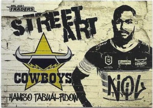 2021 Nrl Traders Street Art White (SAW09) Hamiso TABUAI-FIDOW Cowboys - Imagen 1 de 1