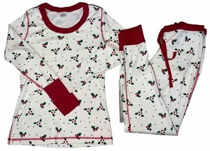 Hanna Anderson Girls 2-Piece Holiday Pajama Set Holly/Berries Size Med NWOT - Picture 1 of 2