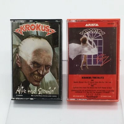 Krokus 2 Cassette Tape LOT-Alive and Screamin-The Blitz-Hair Metal Rock💥EXC💥 - Image 1 of 4