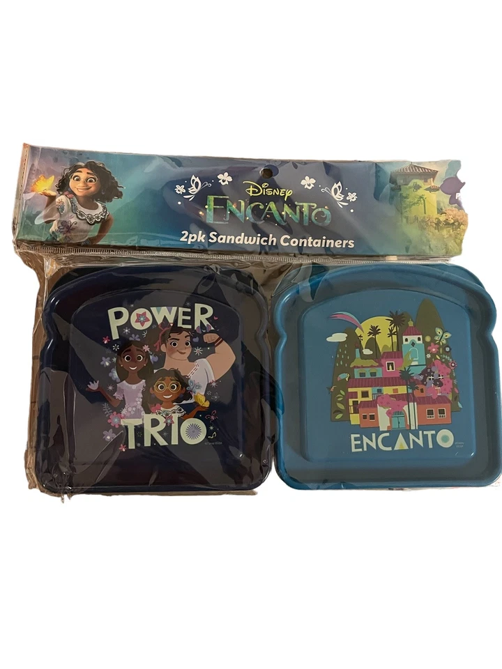 Disney Encanto 2pk Plastic Sandwich Containers Pink/Purple