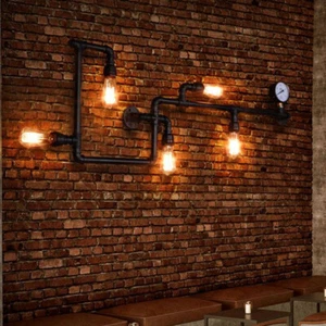Rustic Industrial Gauge Deco Vanity Lighting Pipe Wall Sconce Light in Copper - Picture 1 of 8
