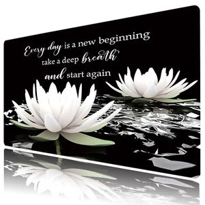 Black and White Mouse Pad Plant Floral Desk Mat for Keyboard and Mouse Desk Pad - Picture 1 of 6