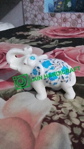 Mármol decorativo de 8" elefante malaquita marquetería incrustación piedra decoración de vida k1 - Imagen 1 de 4