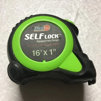 Komelon Self Lock  16' x 1"  Nylon Coated Blade Auto Lock Tape Measure Green - Image 1 of 3