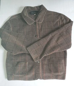 Chaqueta Harris Wallace Tweed Marrón Dorado Botón Delantero Y Bolsillos Talla PL 1990 - Imagen 1 de 8