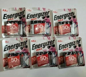 Energizer Max AA4 1.5V Alkaline Battery 24 Batteries Long Lasting 10 Years Lot - Picture 1 of 3