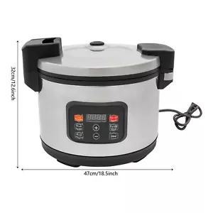 Kitchen Commercial Rice Cooker 60-Cup Non-Stick Pot 13L 24H Keep Warm Restaurant - Picture 1 of 24