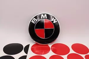 BLACK AND RED Emblem Color Stickers Overlays Vinyl Decal Custom Emblem For BMW - Bild 1 von 5