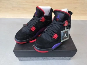 Nike Air Jordan 4 Retro NRG Raptors AQ3816 056 Black/Court Purple Choose Size - Picture 1 of 9