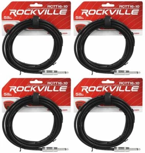 4 Rockville RCTT1610 10' 16 AWG 1/4"" TS auf 1/4"" TS Pro Lautsprecherkabel 100 % Kupfer - Bild 1 von 2