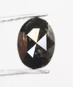 Natural Loose Oval Brown Color Diamond 0.59 CT Oval Shape Rose Cut Diamond - Picture 1 of 11