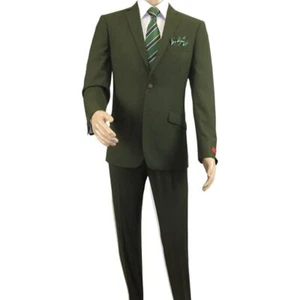 Hombres RENOIR Traje Separates Sólido 2 Botones Negocios Formal Calce Ajustado 201-10 Oliva - Imagen 1 de 39