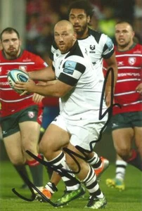 BRISTOL BEARS RUGBY UNION: YANN THOMAS SIGNED 6x4 ACTION PHOTO+COA - Picture 1 of 1