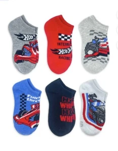 Hot Wheels Little Boys No Show Socks 8 Pair Pack NEW Small Shoe Size 4.5-8.5 - Picture 1 of 8