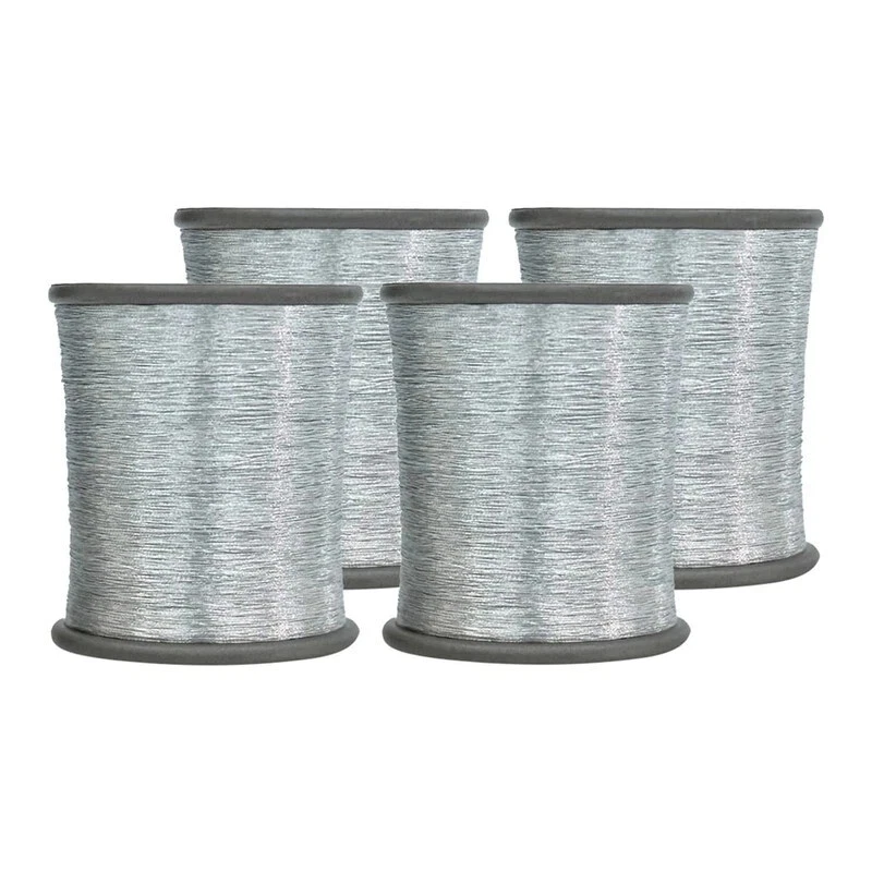 Metallic Zari Thread for Embroidery, Sewing and Jewelry Making (Silver 2 Roll) - Image 1 of 4