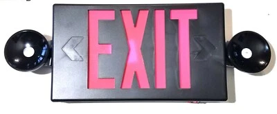 Sure Lites LPXC25BKSD LED Emergency Light Exit Sign Combo Self-Diagnostics Black - Image 1 of 4