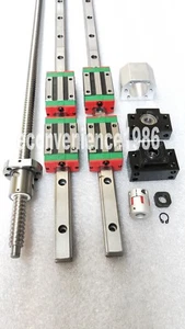 2 pcs HGR20-1500mm Linear rail & HGH20CA &RM1605-1550mm Ballscrew&BF12/BK12 Kit - Picture 1 of 9