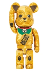 Bearbrick x BAPE Maneki Neko 1000% vergoldet Be@rbrick Medicom Spielzeug Sammlung - Bild 1 von 3