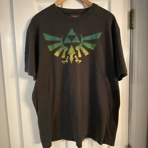 Nintendo Legend Of Zelda Men's Ombre Fade Triforce Logo Heather T-Shirt - L - Picture 1 of 3
