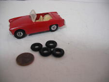 DINKY17MM O//D BLACK SQUARE TREAD TIRES.SET OF 4 NEW TIRES POST WAR  ARMY.