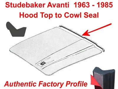 Studebaker Avanti 63-85 Capucha a Capucha Sello de Restricción, Auténtico Diseño de Fábrica Foto 1 de 4