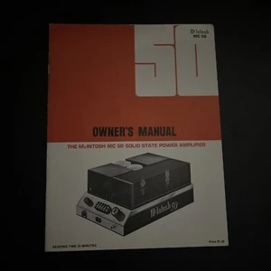 Vintage Original McIntosh MC50 Manual, NEW - Picture 1 of 3